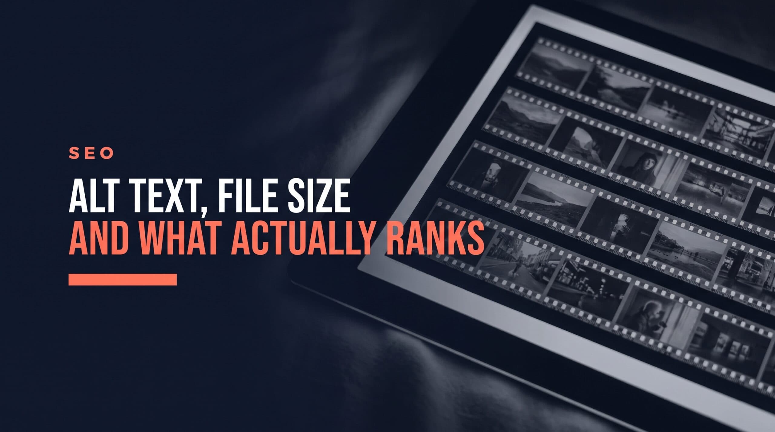 Image SEO - Alt Text, File Size and What Ranks
